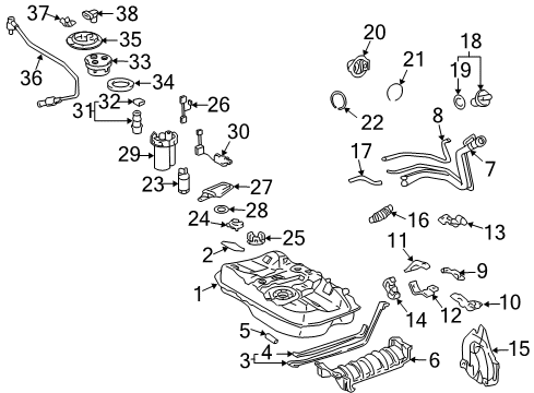 2004 Toyota Solara Fuel Injection Injector Diagram for 23209-0H030