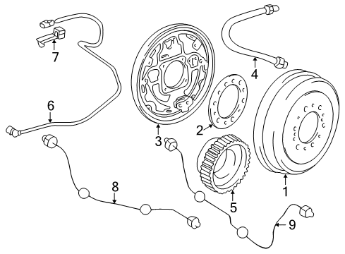 1996 Toyota 4Runner Anti-Lock Brakes Speed Sensor Clip Diagram for 82666-35200