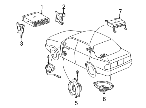 1998 Toyota Camry Sound System Radio Bracket Diagram for 86212-AA010