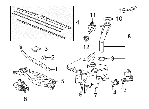 2017 Toyota Corolla iM Wiper & Washer Components Rear Blade Diagram for 85242-12120