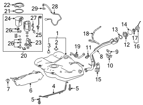 2019 Toyota Camry Senders Fuel Pump Assembly Diagram for 77020-06700