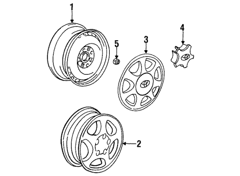 1991 Toyota MR2 Wheels, Covers & Trim Wheel, Alloy Diagram for 42611-17110