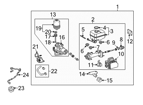 2019 Toyota 4Runner ABS Components Actuator Assembly Diagram for 47050-35135