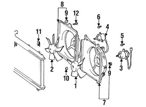 1995 Toyota Camry Cooling System, Radiator, Water Pump, Cooling Fan Fan Blade Diagram for 16361-0A020