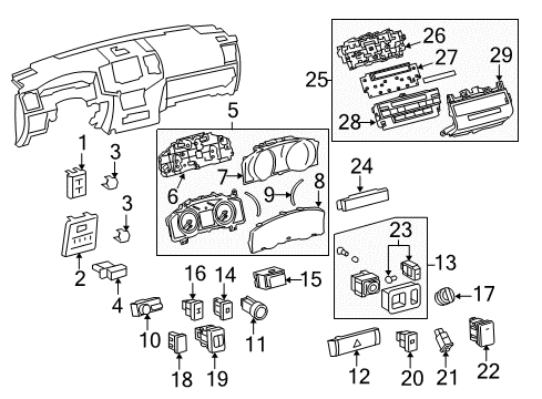2015 Toyota Land Cruiser A/C & Heater Control Units Instrument Light Rheostat Diagram for 84119-60140