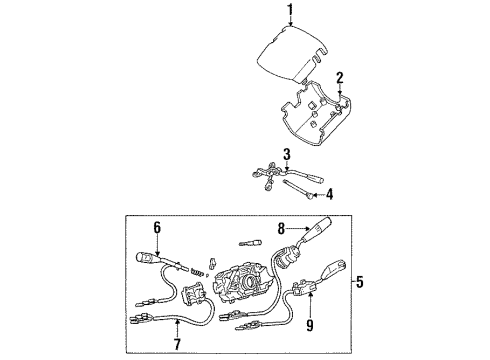 1994 Toyota Previa Shroud, Switches & Levers Switch Assy, Windshield Wiper Diagram for 84652-28440