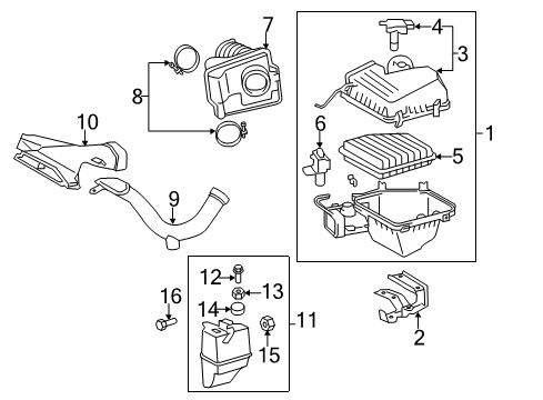 2011 Toyota Avalon Filters Air Cleaner Assembly Bracket Diagram for 17119-0P050