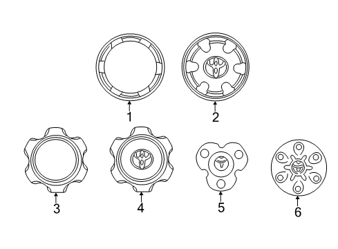 1995 Toyota Tacoma Wheel Covers & Trim Wheel Cap Diagram for 42603-04020
