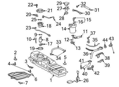 2001 Toyota MR2 Spyder Fuel Supply Strainer Diagram for 23217-21030