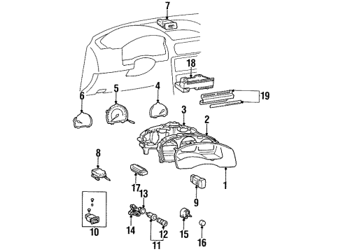 1998 Toyota Tercel Switches Fan Switch Diagram for 87290-16010
