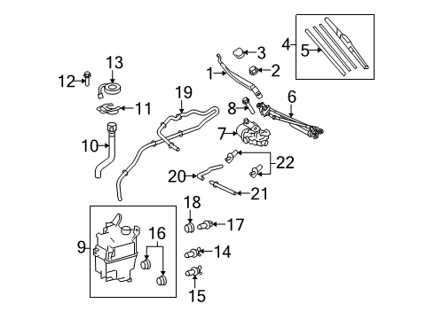 2013 Toyota Venza Wiper & Washer Components Front Blade Diagram for 85222-0T030