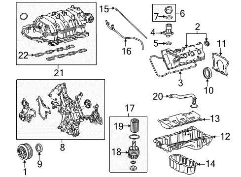 2011 Toyota Sequoia Filters Filter Assembly Diagram for 04152-YZZA4