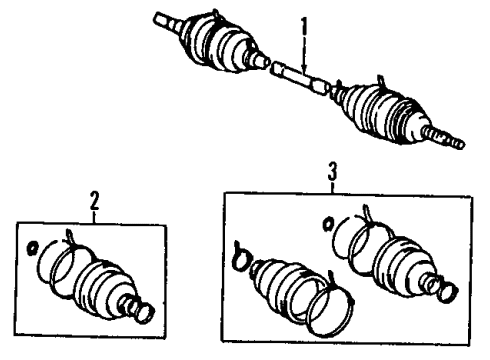 2002 Toyota Celica Front Axle Shafts & Joints, Drive Axles Shaft & Joint Assembly Diagram for 43470-29655