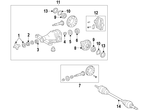 2014 Lexus IS250 Rear Axle, Differential, Drive Axles, Propeller Shaft Differential Case Diagram for 41301-53032