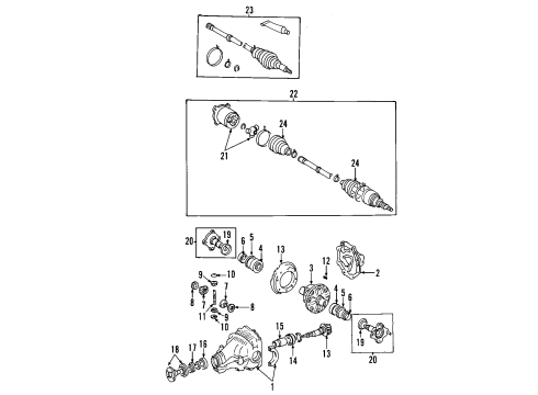 2002 Toyota Highlander Rear Axle, Axle Shafts & Joints, Differential, Propeller Shaft Pin Diagram for 90250-04193
