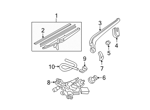 2006 Toyota 4Runner Wiper & Washer Components Wiper Blade Refill Diagram for 85214-22440