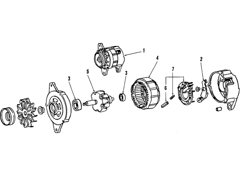 1991 Toyota Supra Alternator Alternator Assembly W/Regulator Diagram for 27060-43120