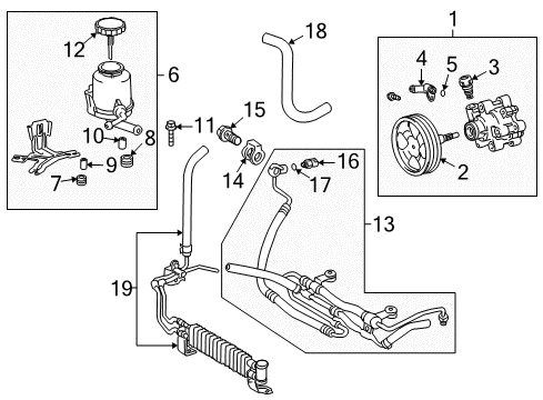 2010 Toyota Land Cruiser Power Steering Pump & Cooler Lines Hose & Tube Assembly Diagram for 44410-60710