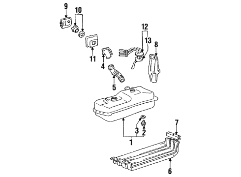1984 Toyota Pickup Fuel System Components Cap Assembly Diagram for 77023-22040