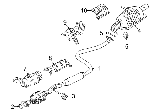 2020 Toyota Yaris Exhaust Components Muffler Insulator Diagram for 17565-WB001