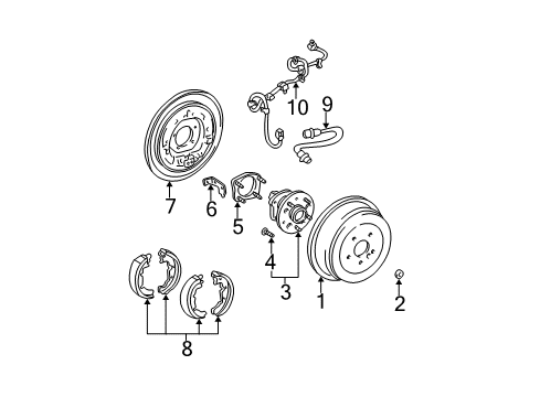 2003 Toyota Sienna Rear Brakes Wheel Cylinder Diagram for 47550-08010