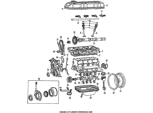 1984 Toyota Pickup Engine Mounting Piston Diagram for 13101-35020