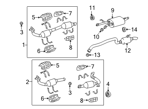 2008 Toyota Sequoia Exhaust Components Center Pipe Gasket Diagram for 90917-06085