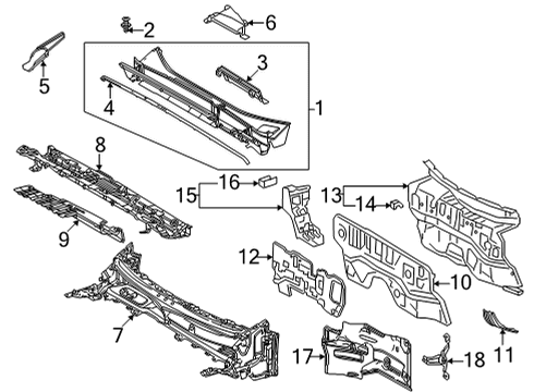 2022 Lexus NX350 Cowl Support Nut Diagram for 90178-10029