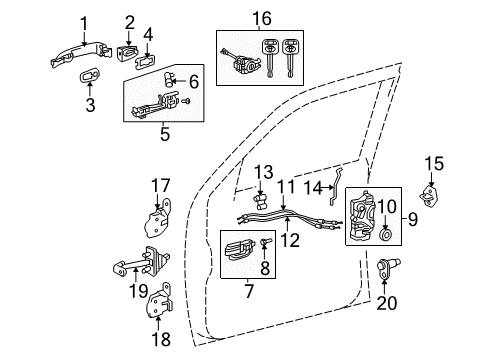 2015 Toyota Tacoma Switches Handle, Outside Rear Cover Diagram for 69217-AE020-J9