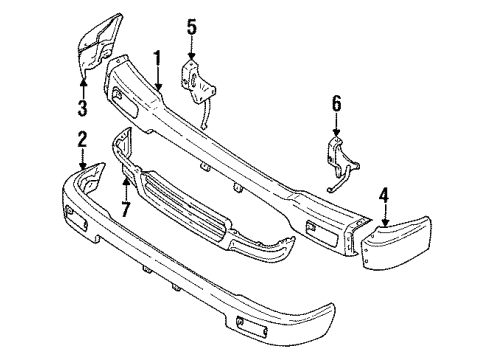 1992 Toyota Pickup Front Bumper Valance Diagram for 53911-35905