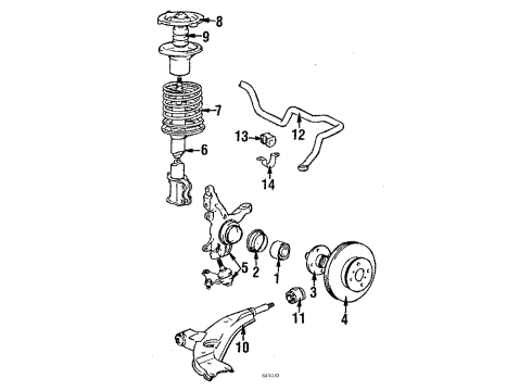 1986 Toyota Corolla Front Brakes Rotor Diagram for 43512-12130