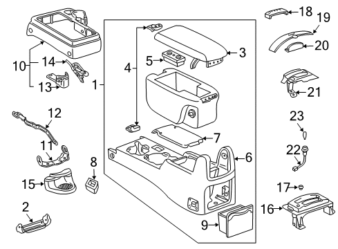 2001 Toyota Tacoma Console Front Console Insert Diagram for 58804-04010