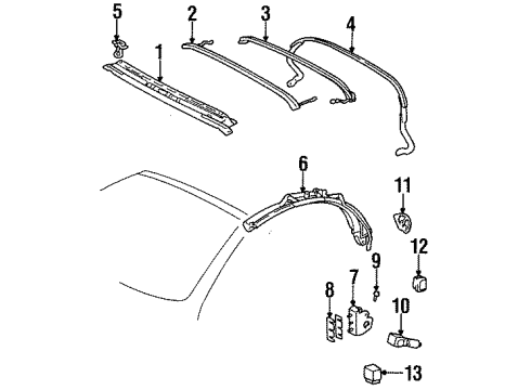 1995 Toyota Celica Convertible Top Latch Diagram for 65904-0W010