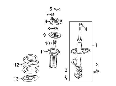 2008 Scion xB Struts & Components - Front Spring Diagram for 48131-12A70