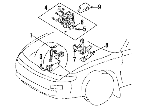1993 Toyota Celica Anti-Lock Brakes Sensor, Speed Diagram for 89542-20020