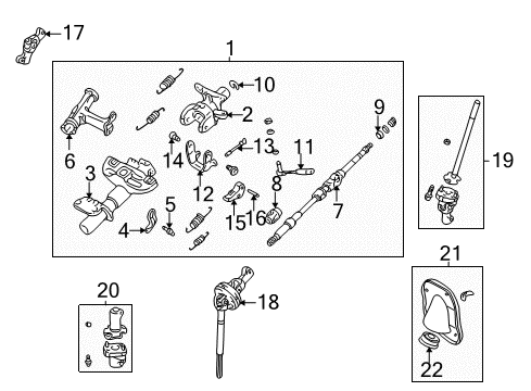 2000 Toyota Tacoma Steering Column Assembly Lower Joint Assembly Diagram for 45209-35110