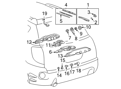 2006 Toyota Matrix Wiper & Washer Components Front Washer Pump Diagram for 85330-12340