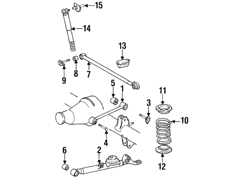 1992 Toyota Previa Rear Suspension Trailing Arm Diagram for 48707-28050