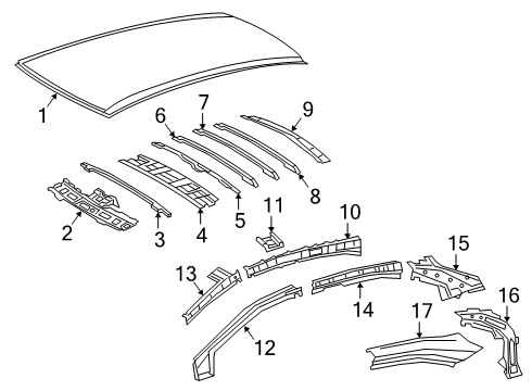 2021 Toyota Corolla Roof & Components Rear Header Diagram for 63133-02210