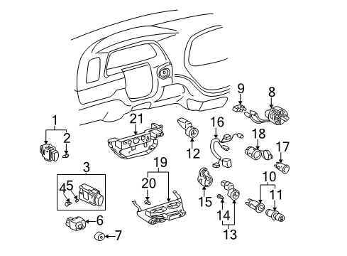 2001 Toyota Tundra Switches Housing Diagram for 55912-0C010
