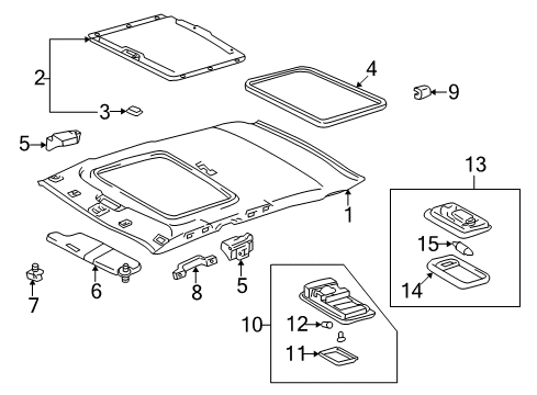 2001 Toyota Corolla Interior Trim - Roof Trim Sub-Assy, Sunshade Diagram for 63306-02010-E0