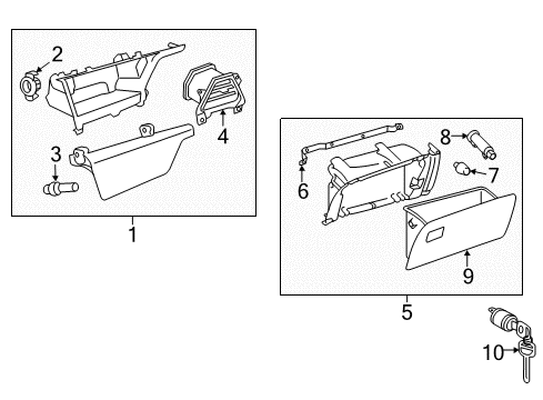 2018 Toyota Sienna Glove Box Glove Box Assembly Reinforcement Diagram for 55305-08010