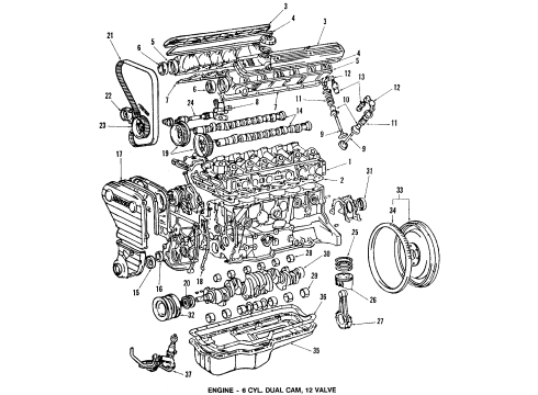 1984 Toyota Celica Engine Parts, Mounts, Cylinder Head & Valves, Camshaft & Timing, Oil Pan, Oil Pump, Crankshaft & Bearings, Pistons, Rings & Bearings Insulator, Engine Mounting, Front Diagram for 12361-41082