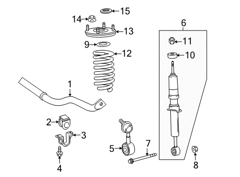 2010 Toyota Sequoia Front Struts & Components, Stabilizer Bar & Components Coil Spring Diagram for 48131-0C550