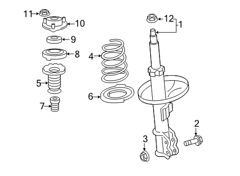 2015 Toyota Avalon Struts & Components - Front Spring Diagram for 48132-07011
