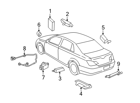2012 Toyota Avalon Keyless Entry Components Receiver Diagram for 89740-07070