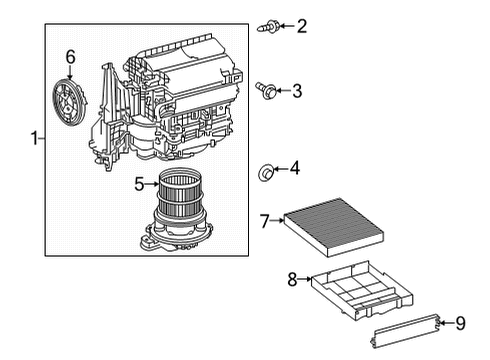 2022 Lexus NX250 Blower Motor & Fan Filter Case Cover Diagram for 88899-47120