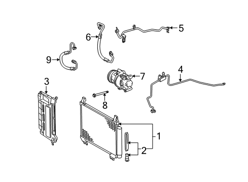 2012 Scion xD Air Conditioner Suction Hose Diagram for 88712-52341