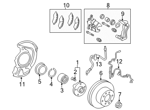 2007 Toyota Avalon Brake Components Brake Hose Diagram for 90947-A2012