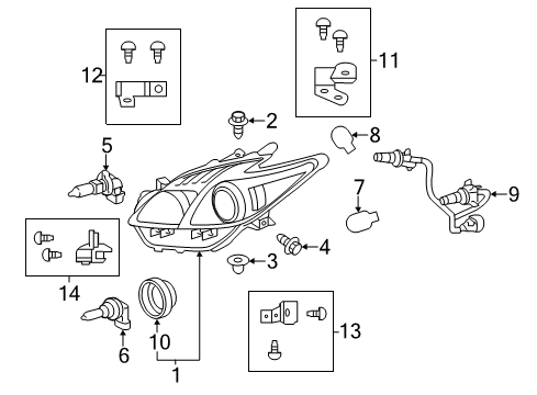 2013 Toyota Prius V Headlamps Headlamp Assembly Diagram for 81170-47300